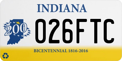 IN license plate 026FTC