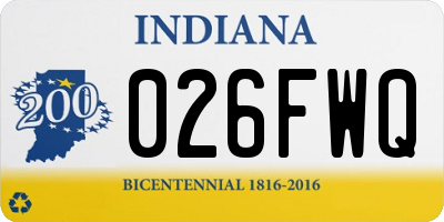IN license plate 026FWQ