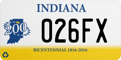 IN license plate 026FX