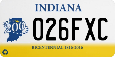 IN license plate 026FXC