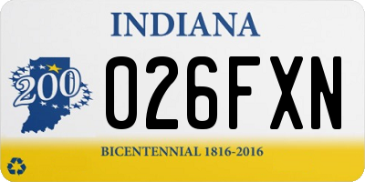 IN license plate 026FXN