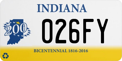 IN license plate 026FY