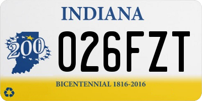 IN license plate 026FZT