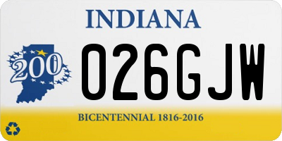 IN license plate 026GJW