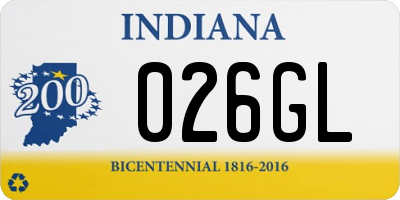 IN license plate 026GL