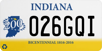 IN license plate 026GQI