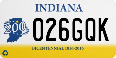IN license plate 026GQK
