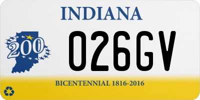 IN license plate 026GV