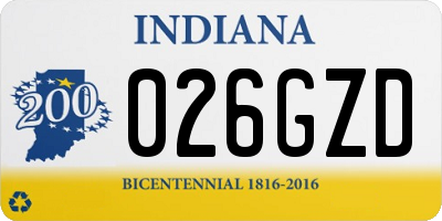 IN license plate 026GZD