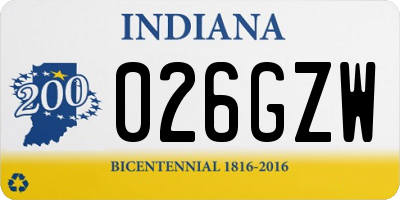 IN license plate 026GZW