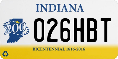 IN license plate 026HBT