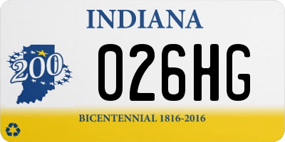 IN license plate 026HG