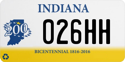 IN license plate 026HH