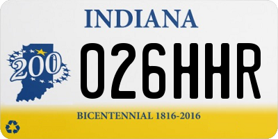 IN license plate 026HHR