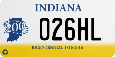 IN license plate 026HL