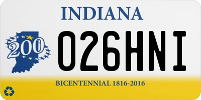 IN license plate 026HNI