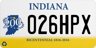 IN license plate 026HPX
