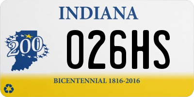 IN license plate 026HS