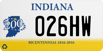 IN license plate 026HW