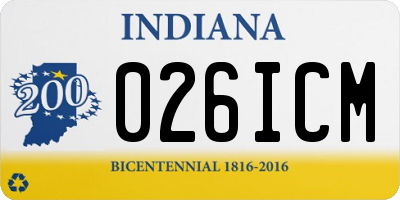 IN license plate 026ICM