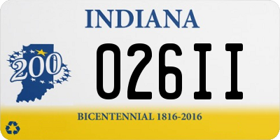 IN license plate 026II