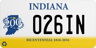 IN license plate 026IN