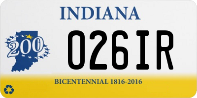 IN license plate 026IR