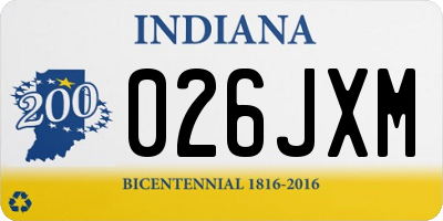 IN license plate 026JXM