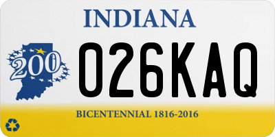 IN license plate 026KAQ