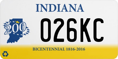 IN license plate 026KC