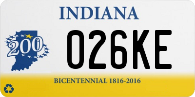 IN license plate 026KE