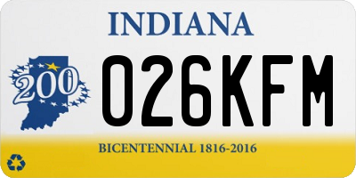 IN license plate 026KFM