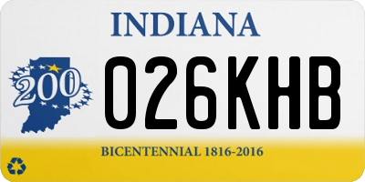 IN license plate 026KHB