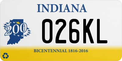 IN license plate 026KL