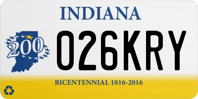 IN license plate 026KRY