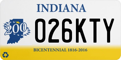 IN license plate 026KTY