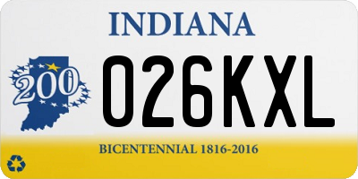 IN license plate 026KXL