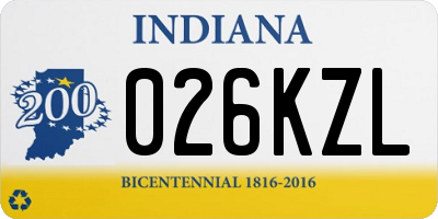IN license plate 026KZL