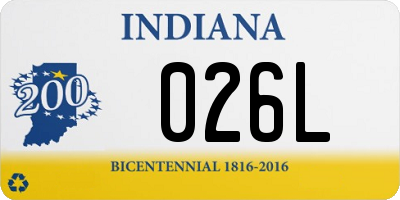 IN license plate 026L