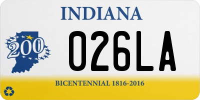 IN license plate 026LA