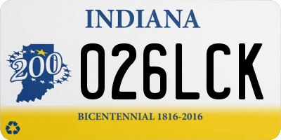 IN license plate 026LCK