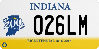 IN license plate 026LM