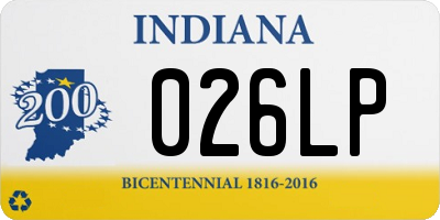 IN license plate 026LP