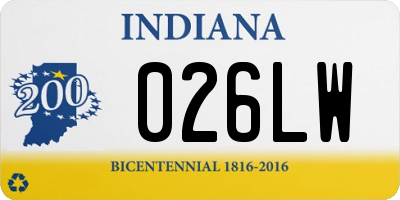 IN license plate 026LW