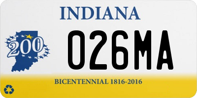 IN license plate 026MA