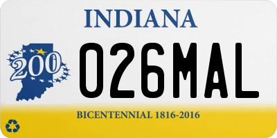 IN license plate 026MAL