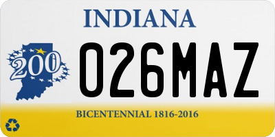IN license plate 026MAZ