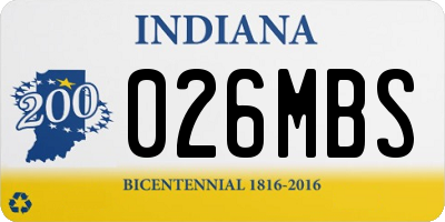 IN license plate 026MBS