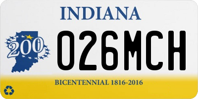 IN license plate 026MCH