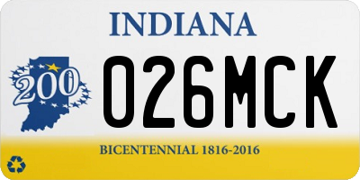 IN license plate 026MCK